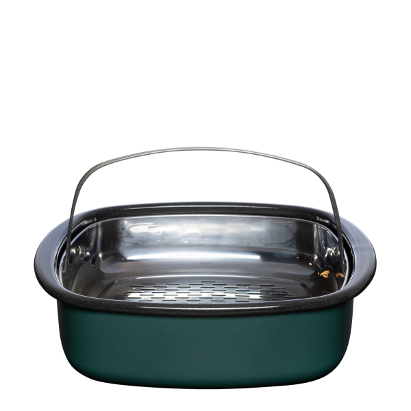 Email Dampfgarer mit Glasdeckel und Gareinsatz 3-tlg. TEAL